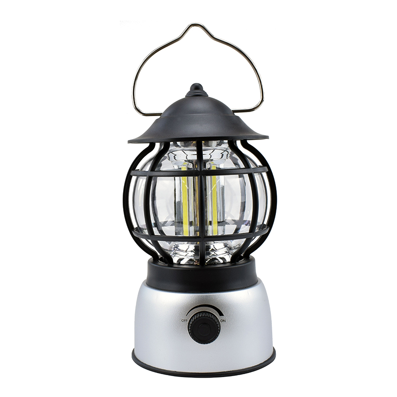 Helle COB Dimmschalter mit Haken 3AA Batterie Retro LED Camping Laterne Outdoor Vintage Camping Licht Lampe