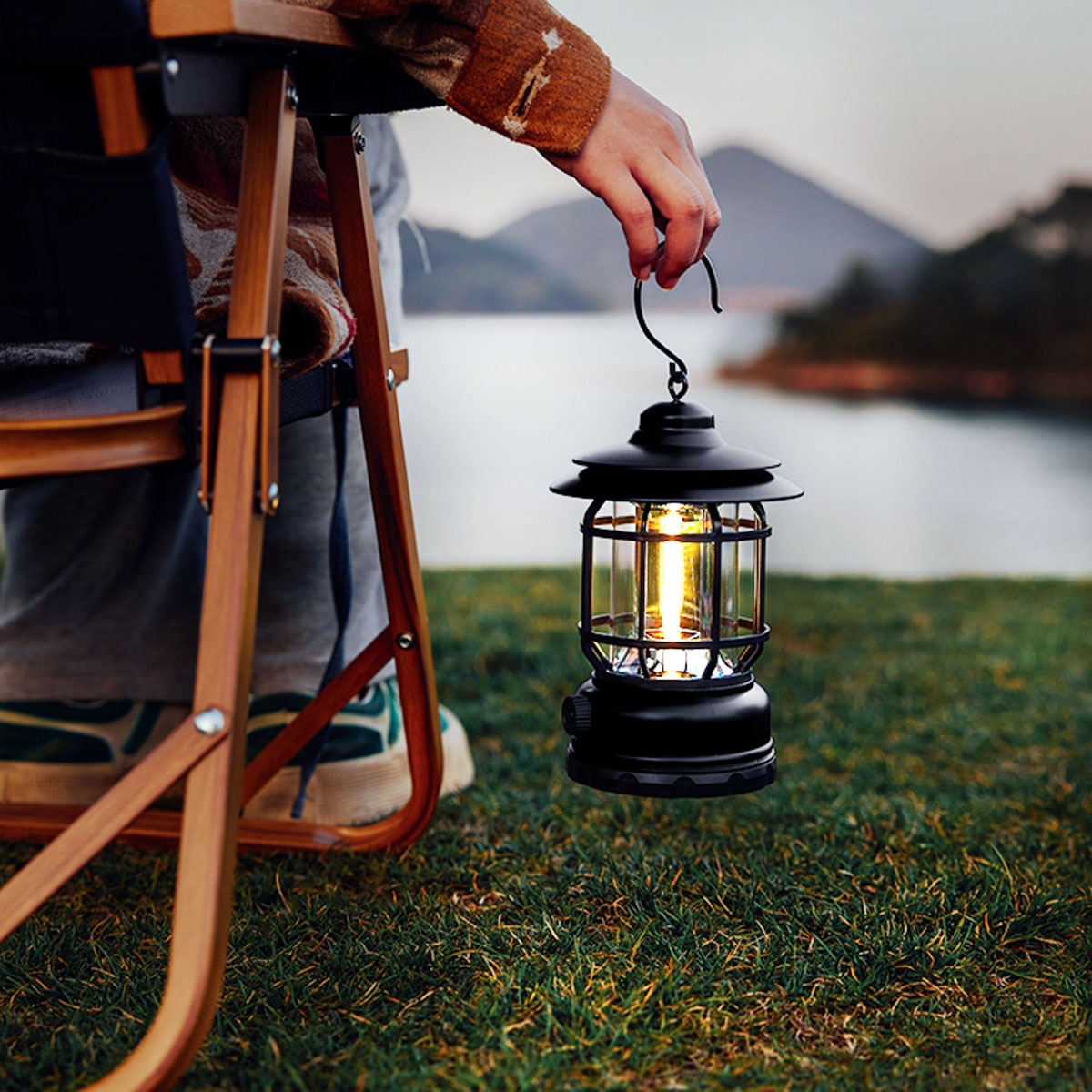 AA Batterie Vintage LED Camping Outdoor Zelt Retro Laterne Licht