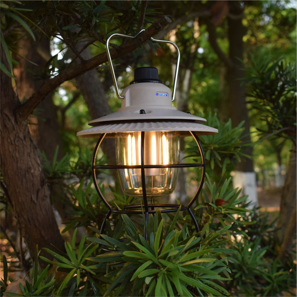 Camp Licht Tragbare Zelt Vintage Lampe USB Aufladbare Wasserdicht Retro Outdoor LED Camping Licht Laterne