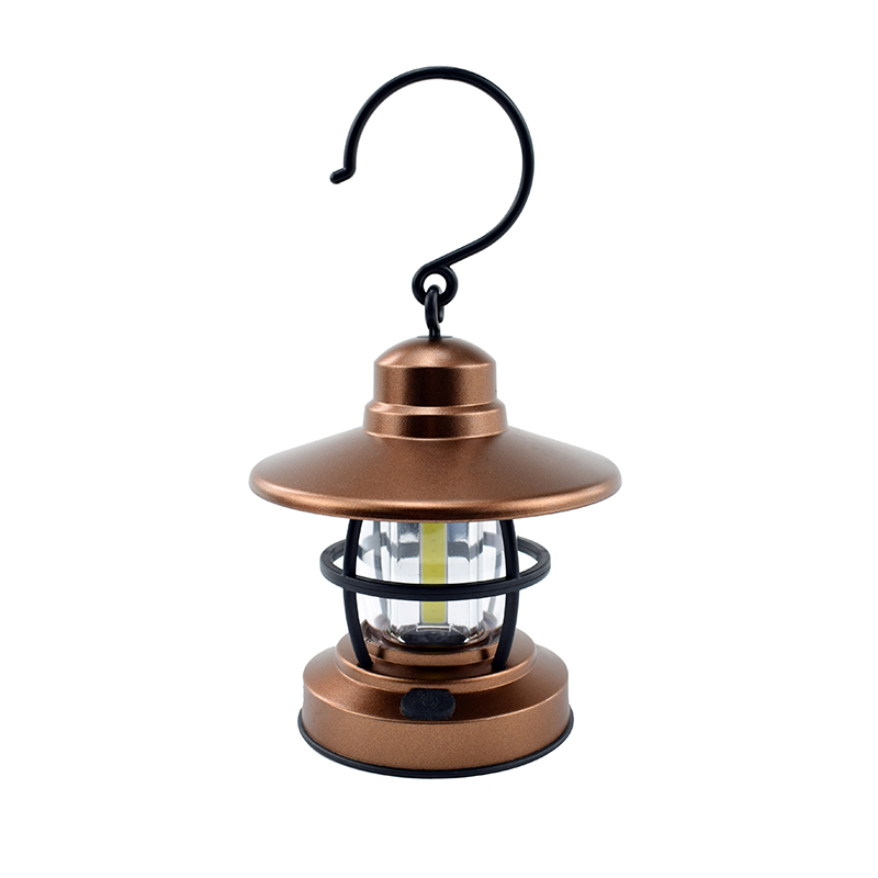 NEU COB mit Hängehaken Dimmschalter Tragbare AA Batterie Vintage LED Campingleuchte Outdoor Zelt Retro Laterne