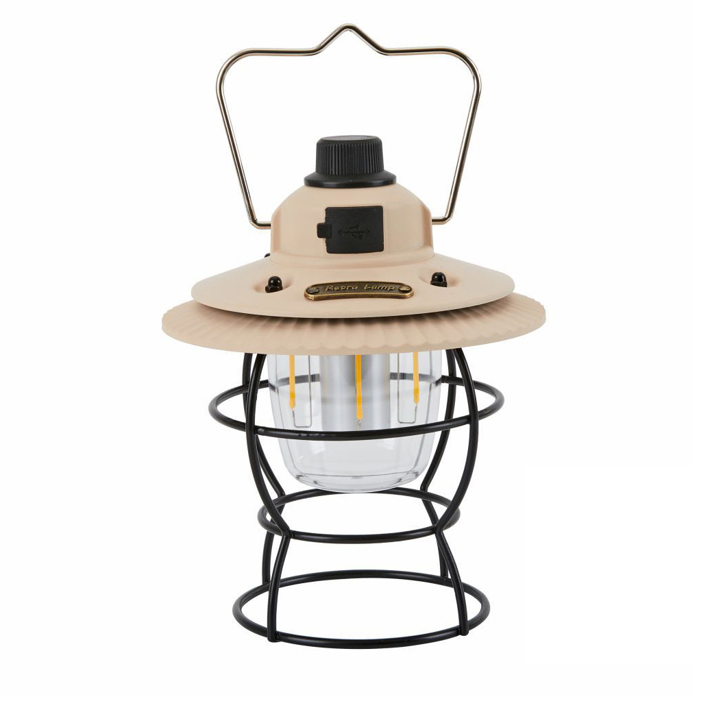 Camp Licht Tragbare Zelt Vintage Lampe USB Aufladbare Wasserdicht Retro Outdoor LED Camping Licht Laterne