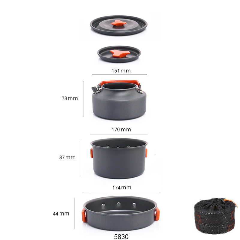 Outdoor-Camping-Aluminium-Kochgeschirr-Set