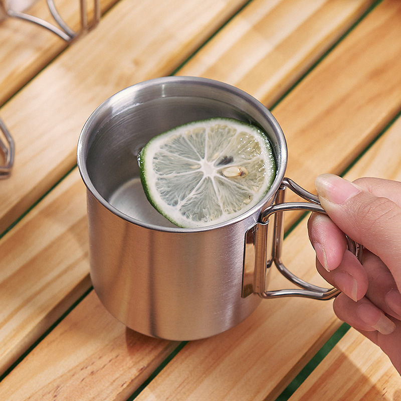 260-660ml Edelstahl Klapp Wasser Tasse Handgepäck outdoor Camping Picknick