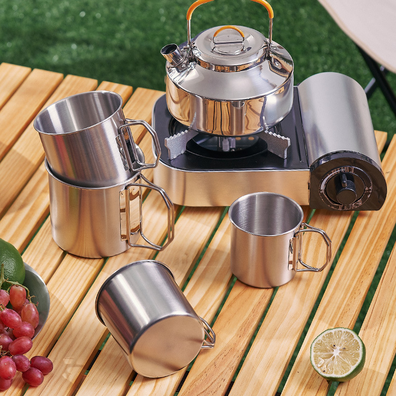 260-660ml Edelstahl Klapp Wasser Tasse Handgepäck outdoor Camping Picknick
