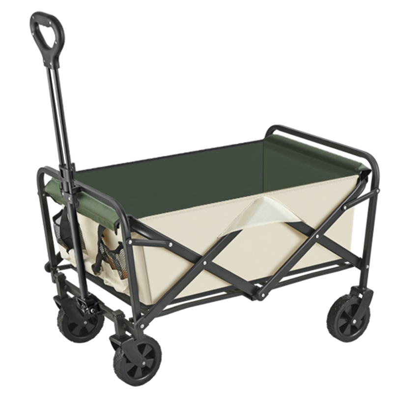 80L zusammenklappbarer Campingwagen mit 5" PU-Rädern für Garten und Strand
