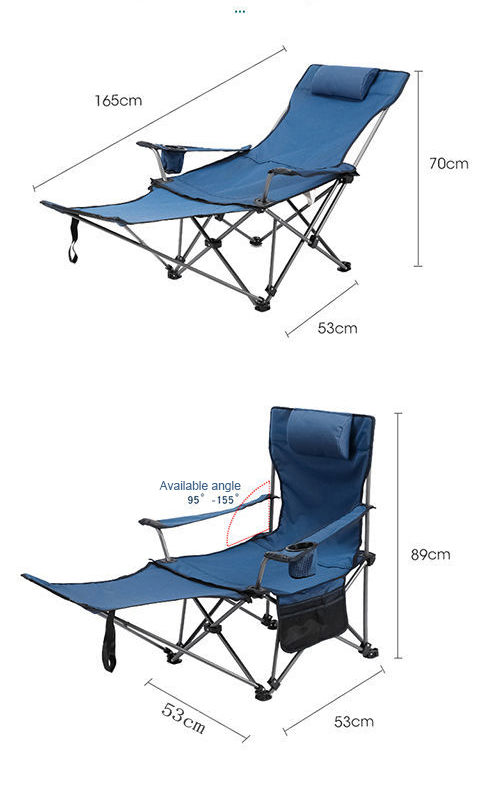 Verstellbarer, zusammenklappbarer Lounge-Strand-Chaise-Stuhl