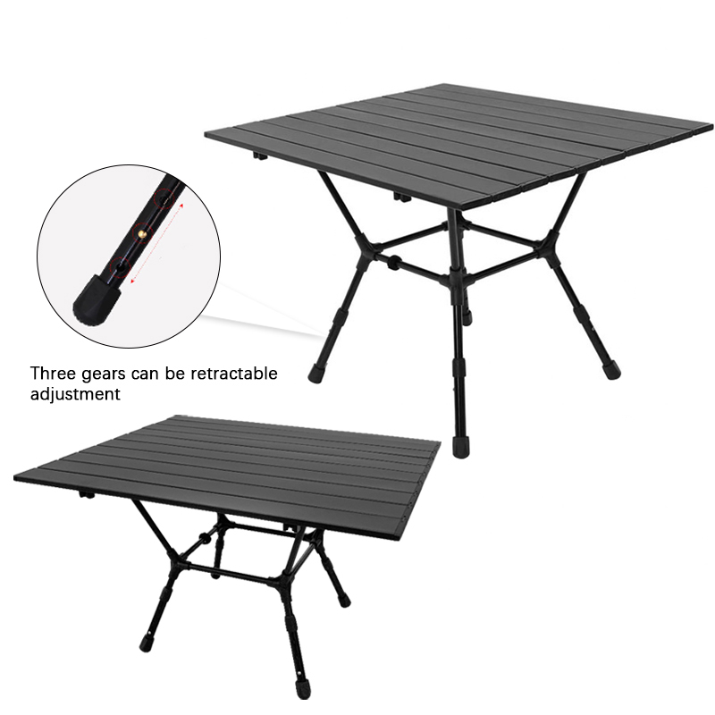 2023 Tragbarer Camping-Klapptisch aus Aluminium - 3-fach höhenverstellbar