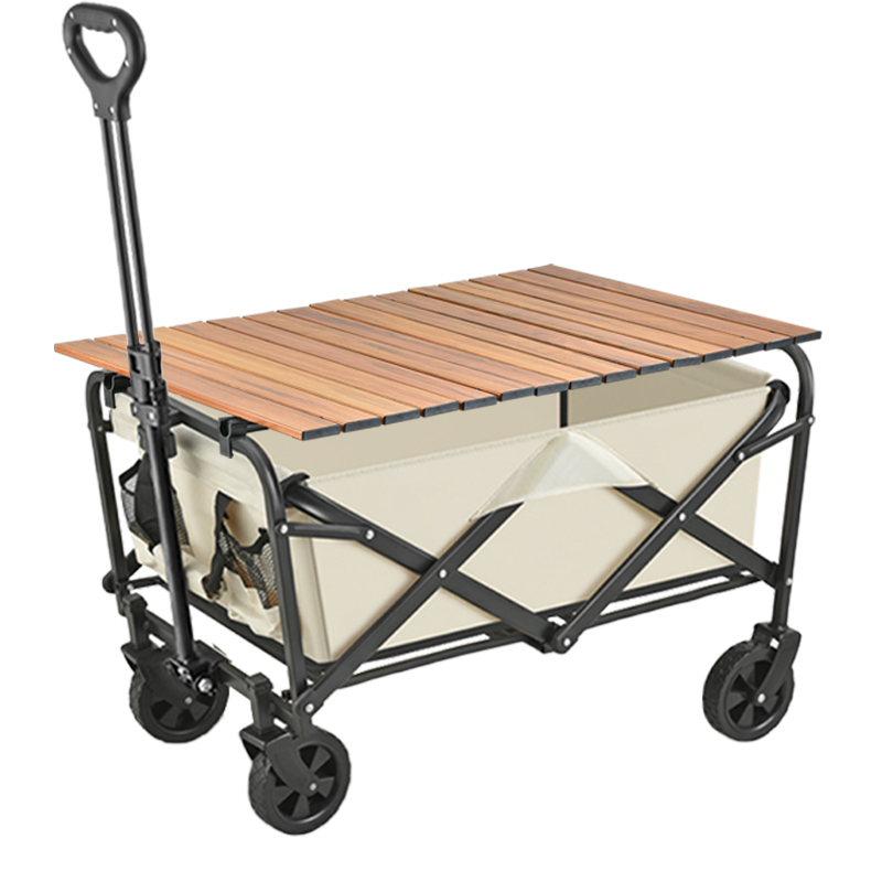 80L zusammenklappbarer Campingwagen mit 5" PU-Rädern für Garten und Strand