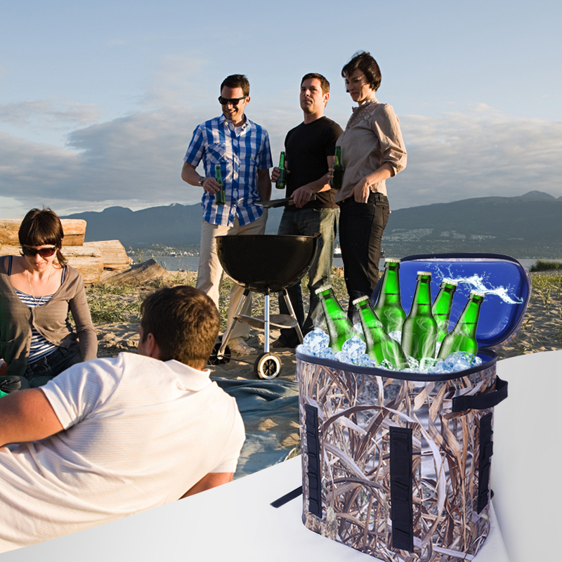 Großer, wasserdichter, isolierter TPU-Kühlrucksack mit Camouflage-Muster für den Außenbereich – Kühltasche für Wein, Bier, Strand und Lebensmittel