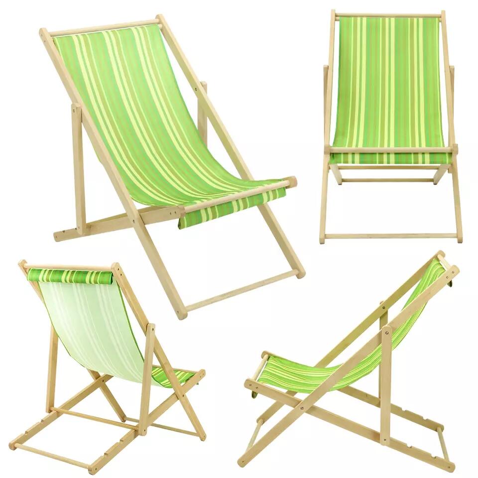 Klappbarer Relax-Sling-Stuhl aus Holz für Strand, Terrasse und Camping