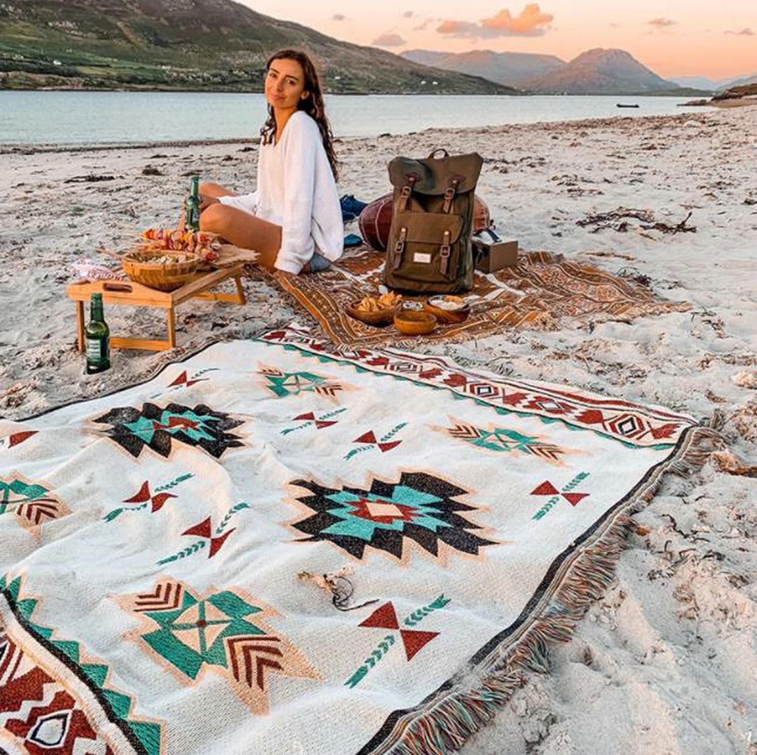 Wasserdichte Outdoor-Campingdecke - Picknickmatte im India-Stil