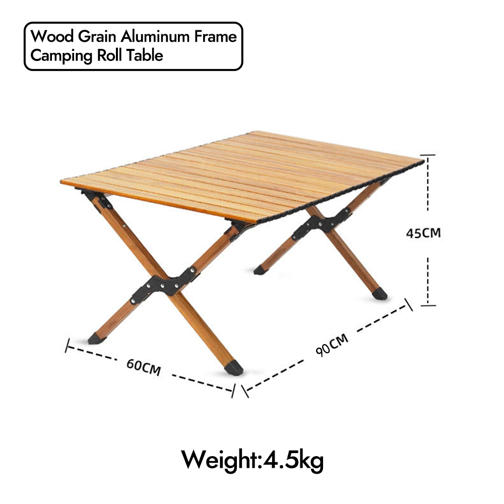 Klappbarer, aufrollbarer Campingtisch aus Aluminium für Outdoor, Picknick, Grillen und Reisen