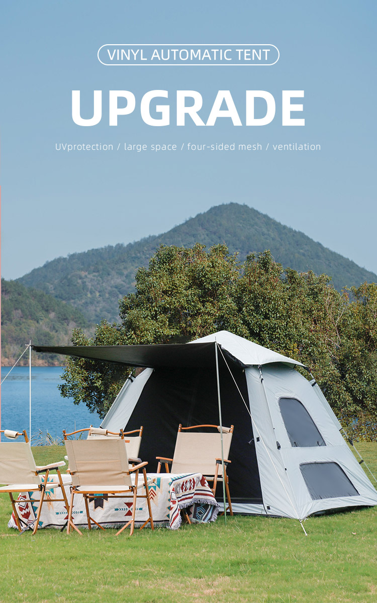 Automatisches quadratisches Camping-Familienzelt aus Vinyl mit Sonnenschutz