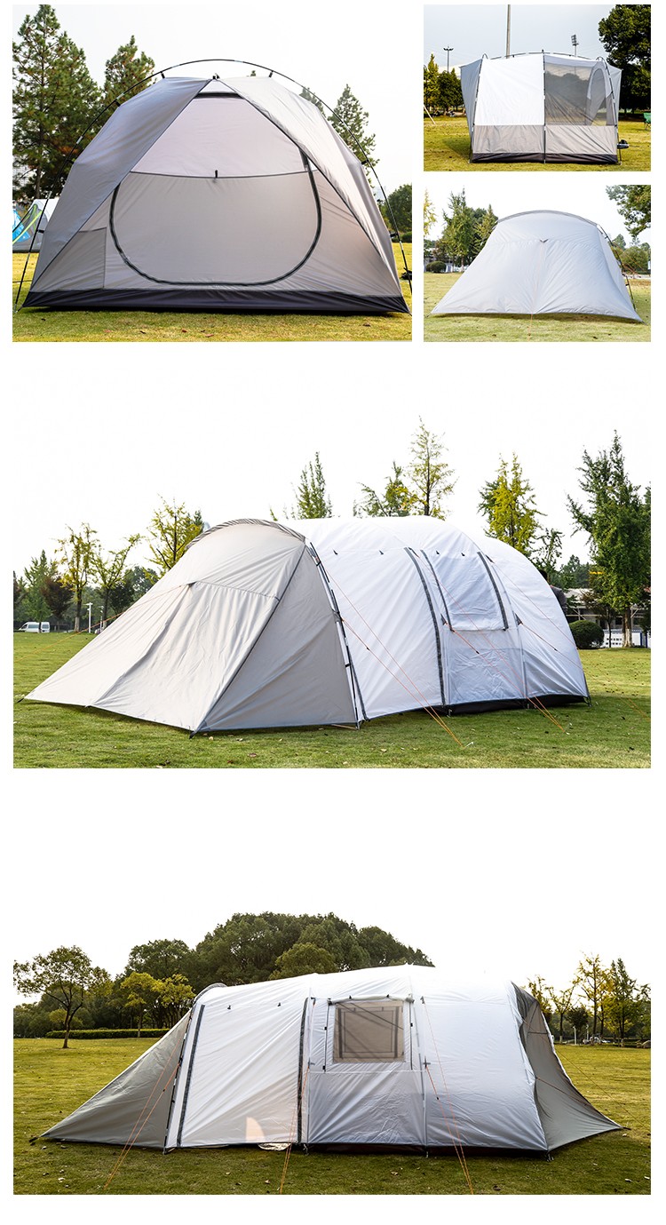 Wasserdichtes 3-Zimmer-Camping-Tunnelzelt