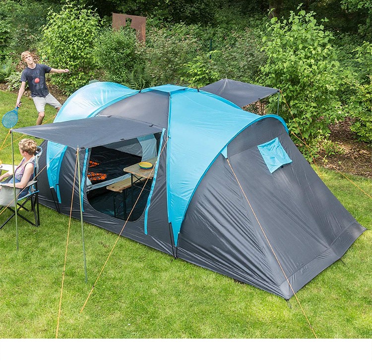 5-8 Personen 2 Kabinen Doppelschicht Camping Tunnelzelt