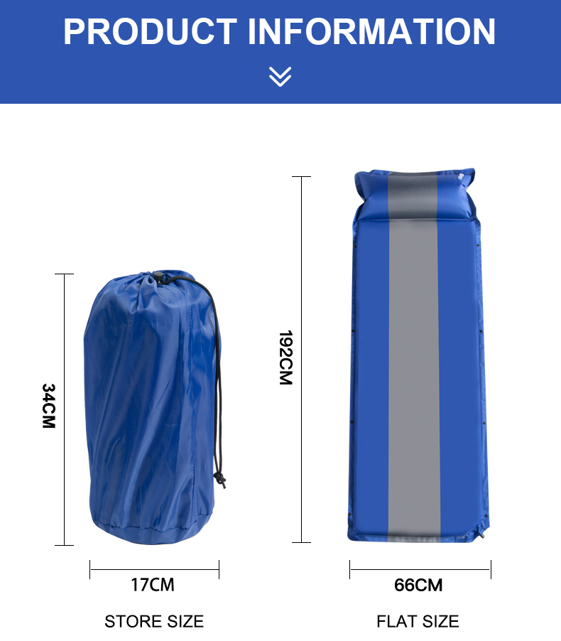 Selbstaufblasende Schlafmatratze für Outdoor-Camping mit Kissen