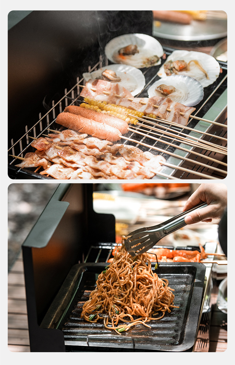 Tragbarer Tischgrill für den Außenbereich – Camping-Holzkohlegrills