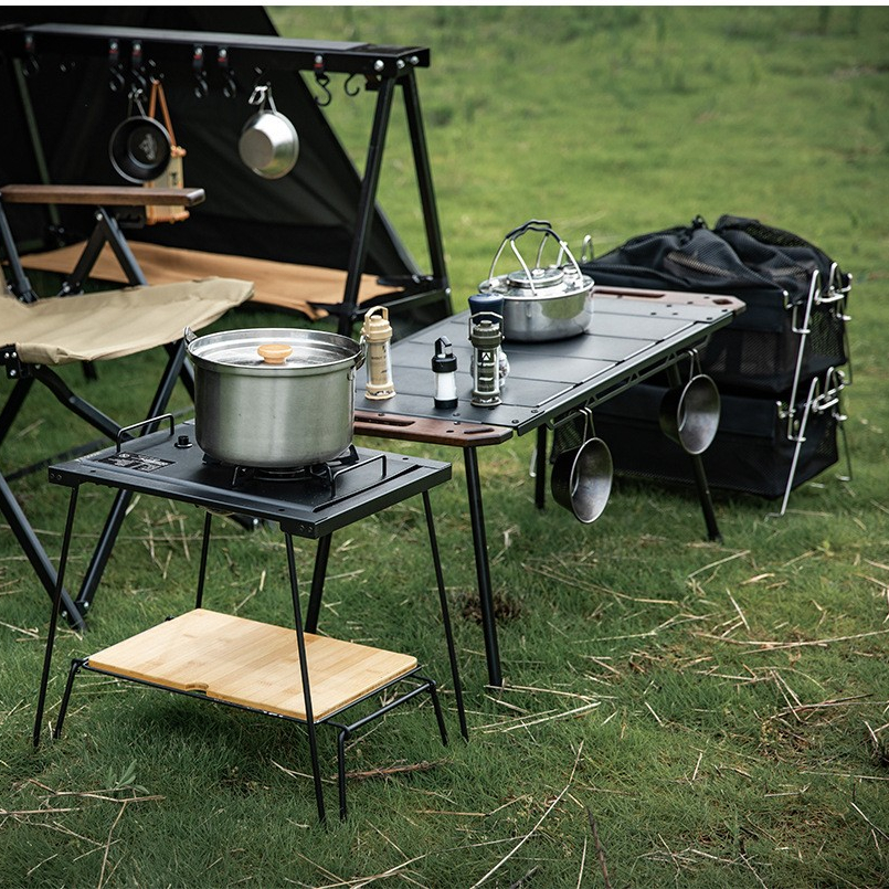 Doppelschichtiger BBQ-Picknicktisch - Kombinierter IGT-Tisch