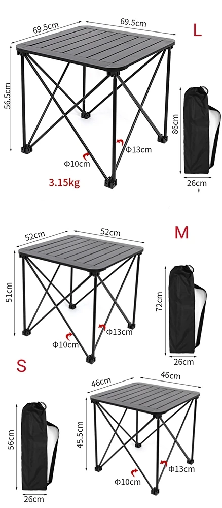 Camping-Picknicktisch aus Aluminium – Klappbare Outdoor-Möbel