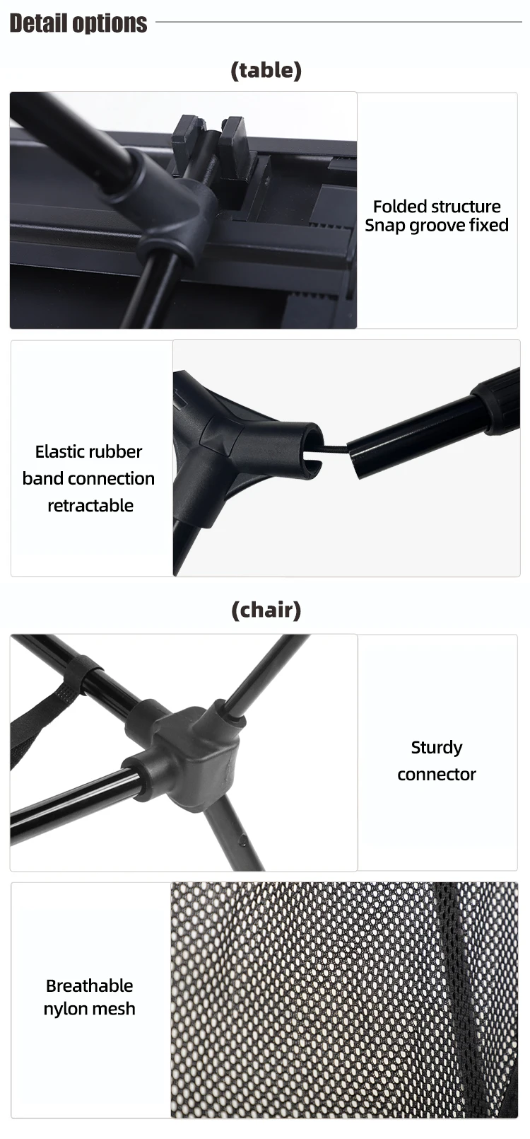 Tragbares Campingmöbel-Set - Klapptisch und Stühle aus Aluminium