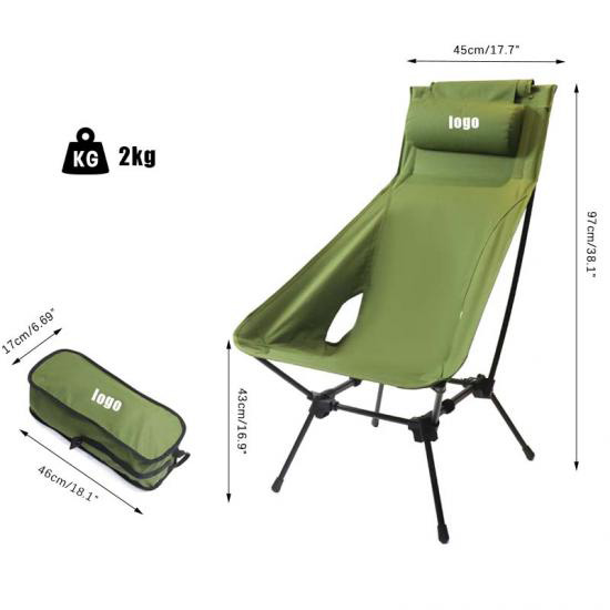 Tragbarer Campingstuhl aus Aluminium mit hoher Rückenlehne – Klappbare Wanderstühle für den Außenbereich
