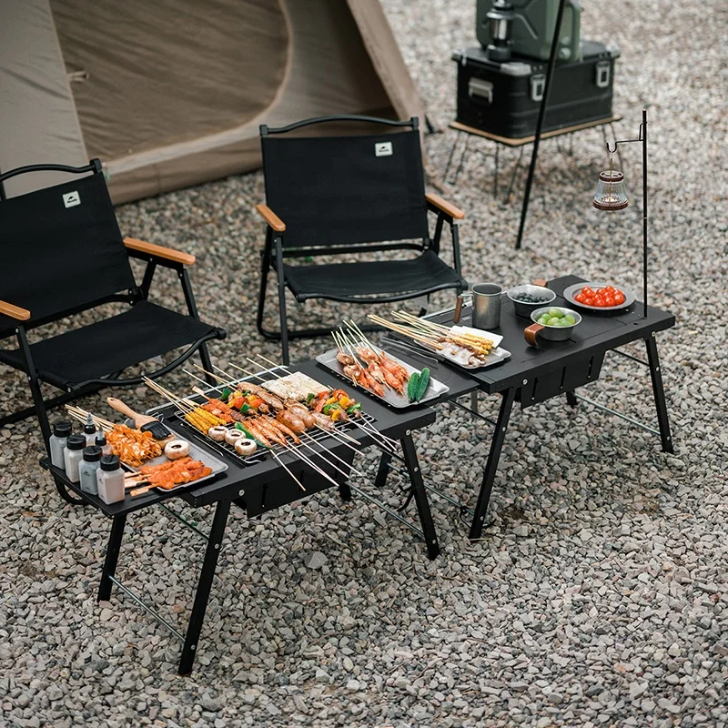 Klappbarer Picknick-Grilltisch aus Aluminium