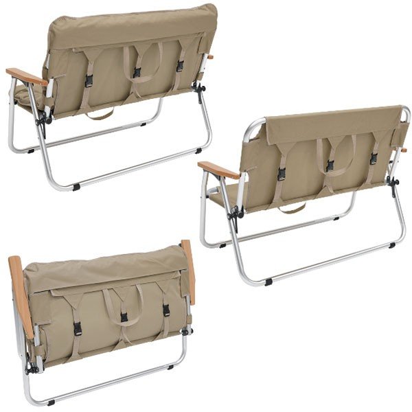 Outdoor-Doppel-Campingstuhl mit abnehmbarem Kissen