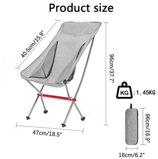 Ultraleichter faltbarer Campingstuhl aus Aluminium – tragbarer Strandstuhl