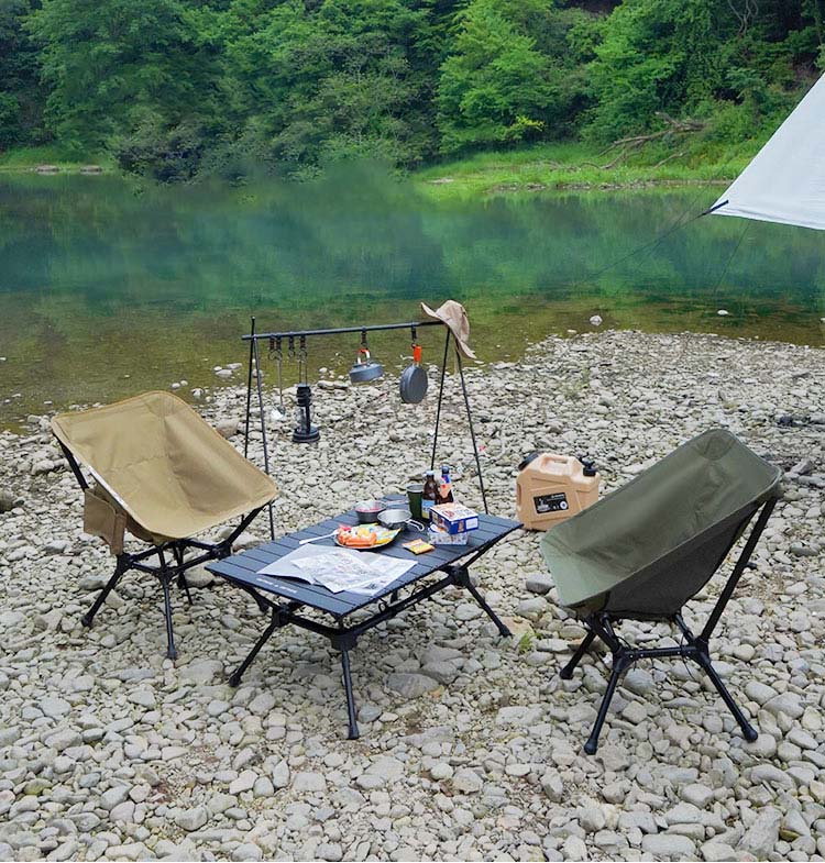 7075 Luxus-Campingtisch- und Stuhlset aus Aluminium zum Zusammenklappen