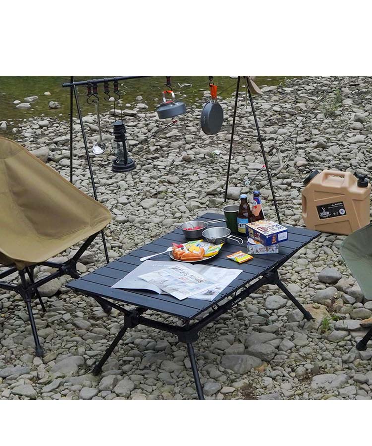 7075 Aluminium Exquisiter Campingtisch, zusammenklappbar, Eierrolle, höhenverstellbar