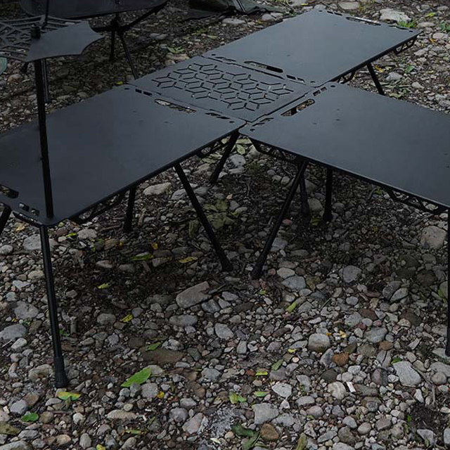 Taktischer Campingtisch aus Aluminiumlegierung mit individuellem Muster – zusammenklappbar, tragbar, leicht
