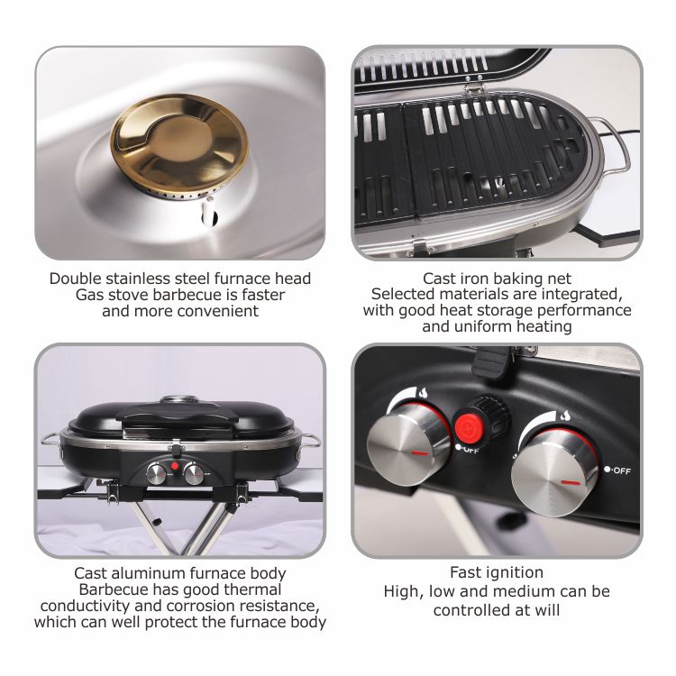 2023 Outdoor Camping Gasgrill mit Trolley
