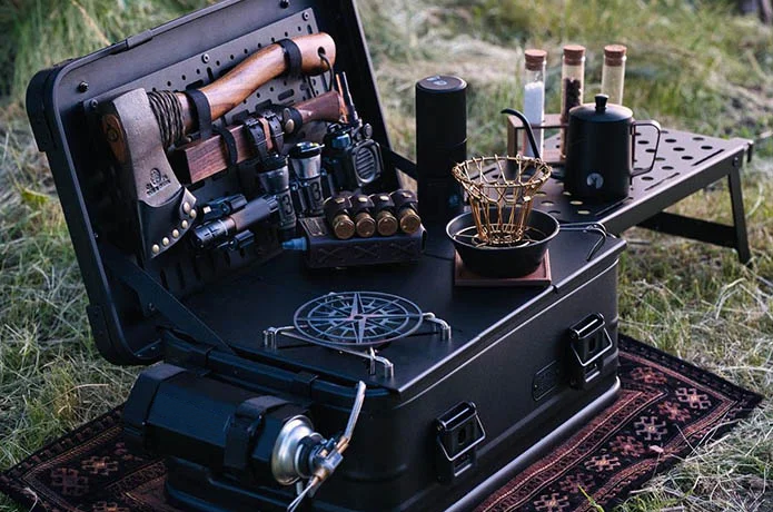 Tragbare Camping-Küchenbox aus Aluminium