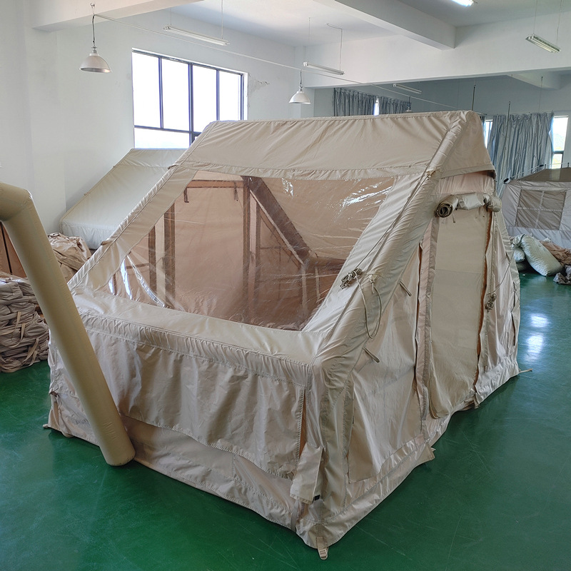 6.3/12㎡ Glamping Luxus-Aufblaszelt aus Segeltuch mit Luftmast