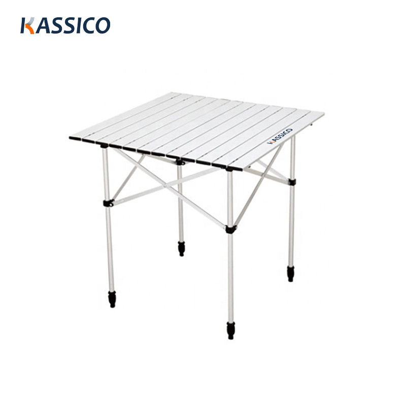 Aufrollbarer Camping-Klapptisch aus Aluminium