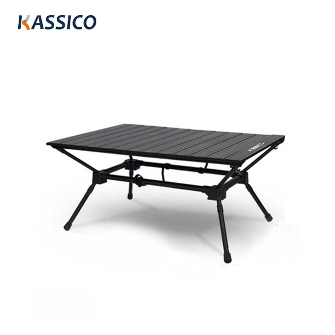 7075 Aluminium Exquisiter Campingtisch, zusammenklappbar, Eierrolle, höhenverstellbar