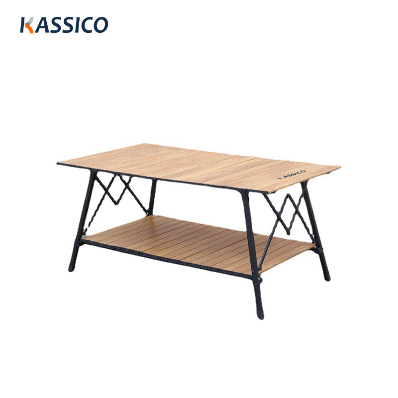 Doppelschichtiger, klappbarer Campingtisch aus Aluminium