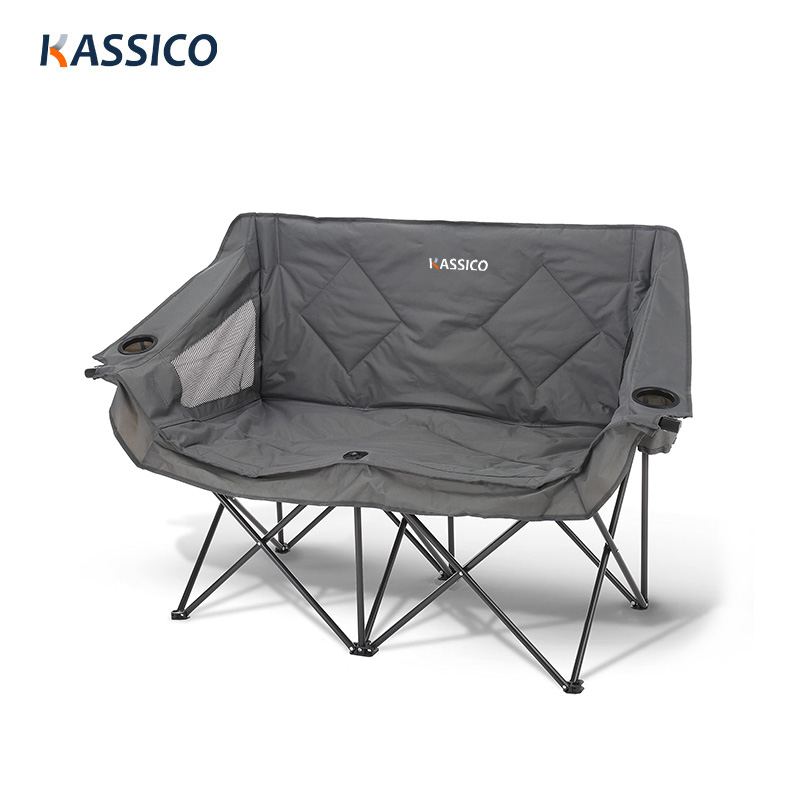 Dicker Camping-Strandstuhl mit Doppelsitz und Armlehne