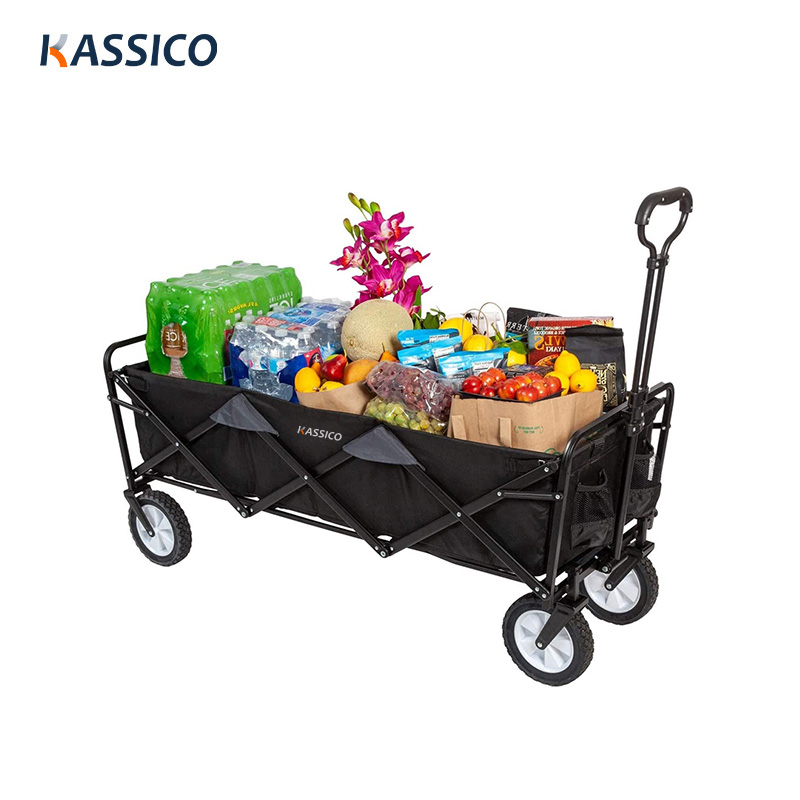 Extra langer zusammenklappbarer Camping-Handwagen für Sport, Garten, Strand, Einkaufen