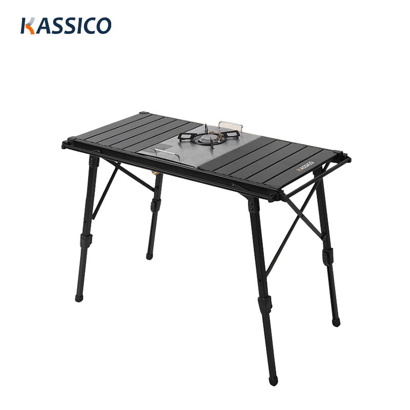 2023 Klappbarer BBQ-Grilltisch aus Aluminium für Camping – höhenverstellbar, tragbar, leicht