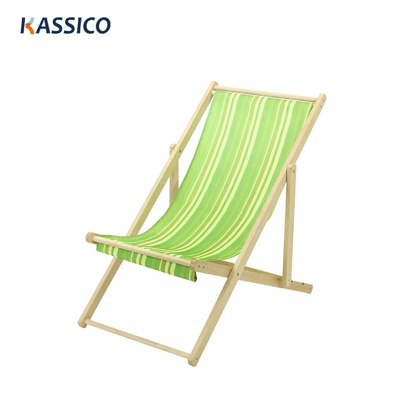 Klappbarer Relax-Sling-Stuhl aus Holz für Strand, Terrasse und Camping