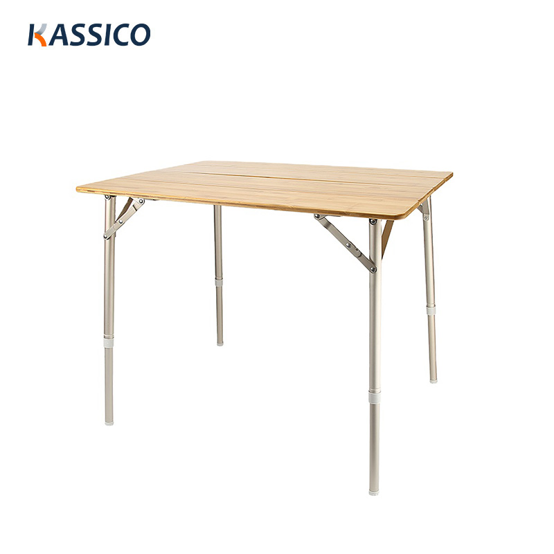 Klappbarer Campingtisch aus Bambus für Picknick im Freien, Terrasse, Garten und Strand