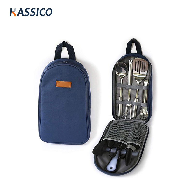9-teiliges Camping-Küchenutensilien-Organizer-Set | Kochgeschirr aus Edelstahl