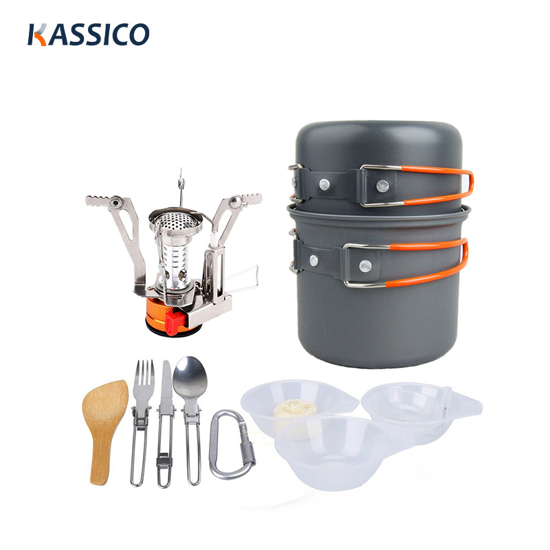 11-teiliges Camping-Kochgeschirr-Set – Klappbares Outdoor-Kochset