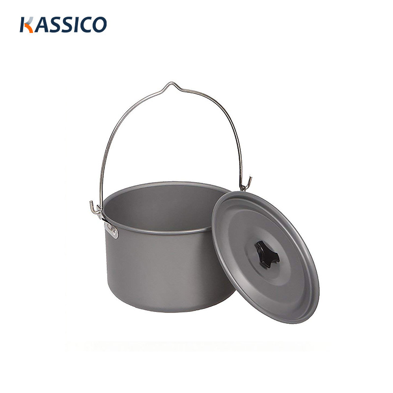4L Camping Kochen Hängen Topf Für Backpacking Wandern Angeln Picknick
