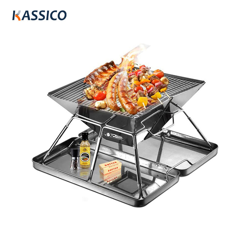Faltbare Holzkohlegrills aus Edelstahl