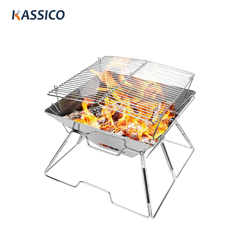 Klappbarer Lagerfeuer-Holzkohlegrill, Feuerstelle – Brenner für Holzofen im Freien