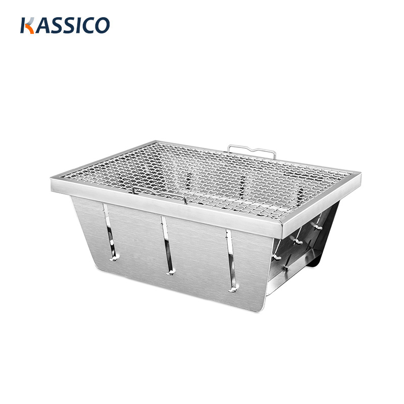 IGT-Holzkohle-Picknickgrill aus Edelstahl 304