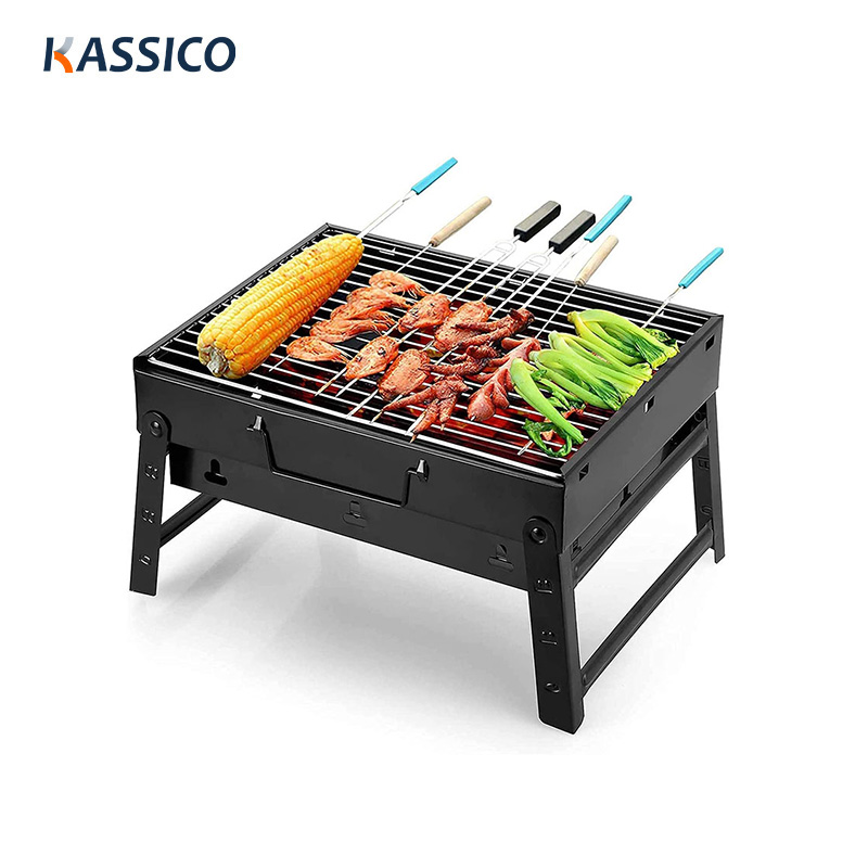 Tragbarer, zusammenklappbarer Holzkohlegrill für Outdoor-Camping