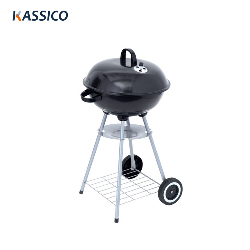 18" schwarzer Kessel-Holzkohlegrill für draußen, im Garten
